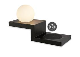 M6753  Zanzibar Wall Lamp Globe 6W LED With Induction Charger Sand Black